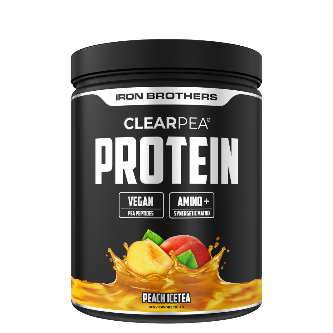 Clearpea Protein Peach Icetea Flavour - Veganes Clear Protein von Iron Brothers - Pfirsich Geschmack