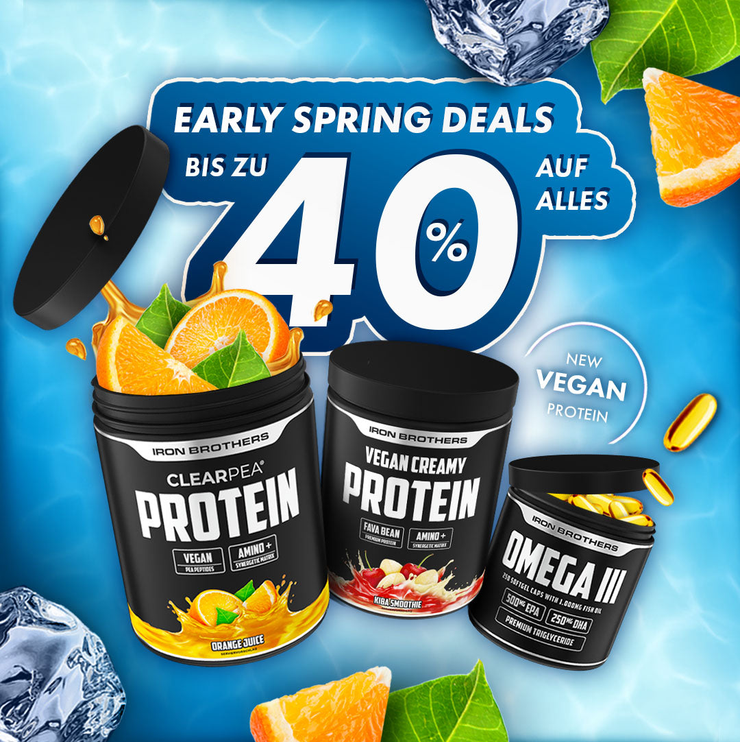 Early Spring Deals 2025 bis zu 40% auf ALLES! Nur bei Iron Brothers - Sportnahrung und Supplements Made in Germany