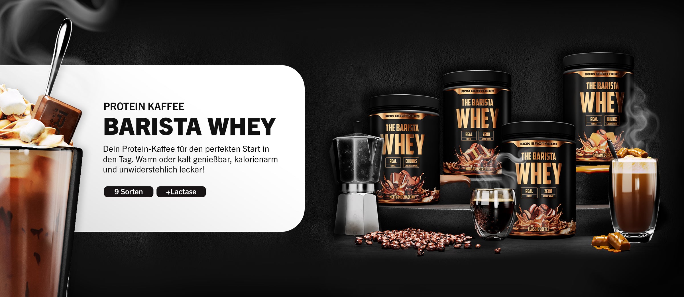 The Barista Whey von Iron Brothers - Der Beste Protein Kaffee in 9 Leckeren Sorten +Laktase