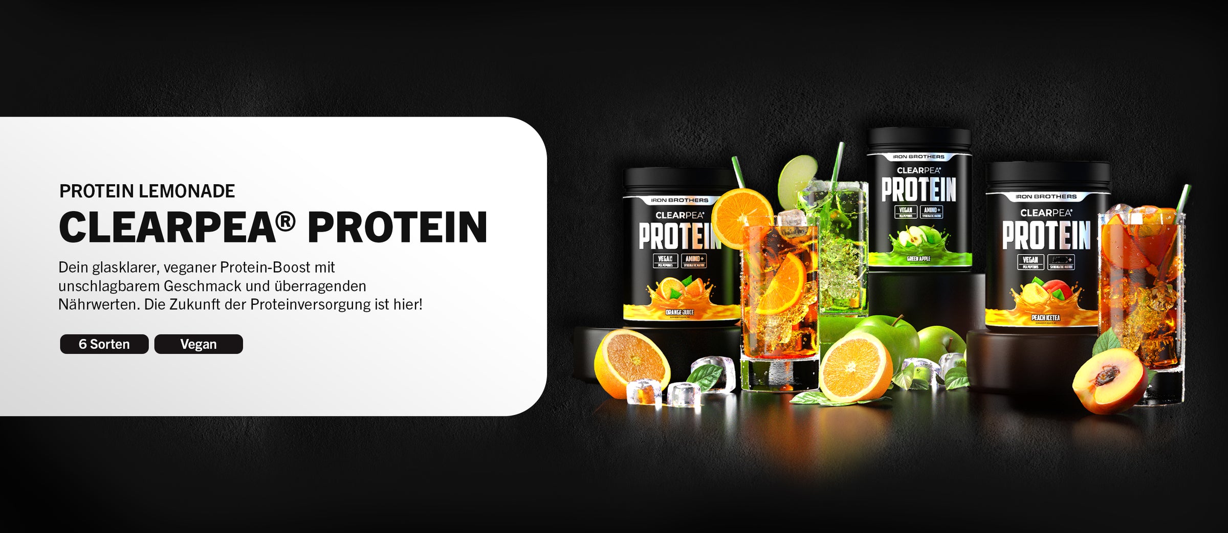 ClearPea Protein von Iron Brothers - Das Beste Partentierte Vegane Clear Protein von Iron Brothers in 6 Leckeren Sorten