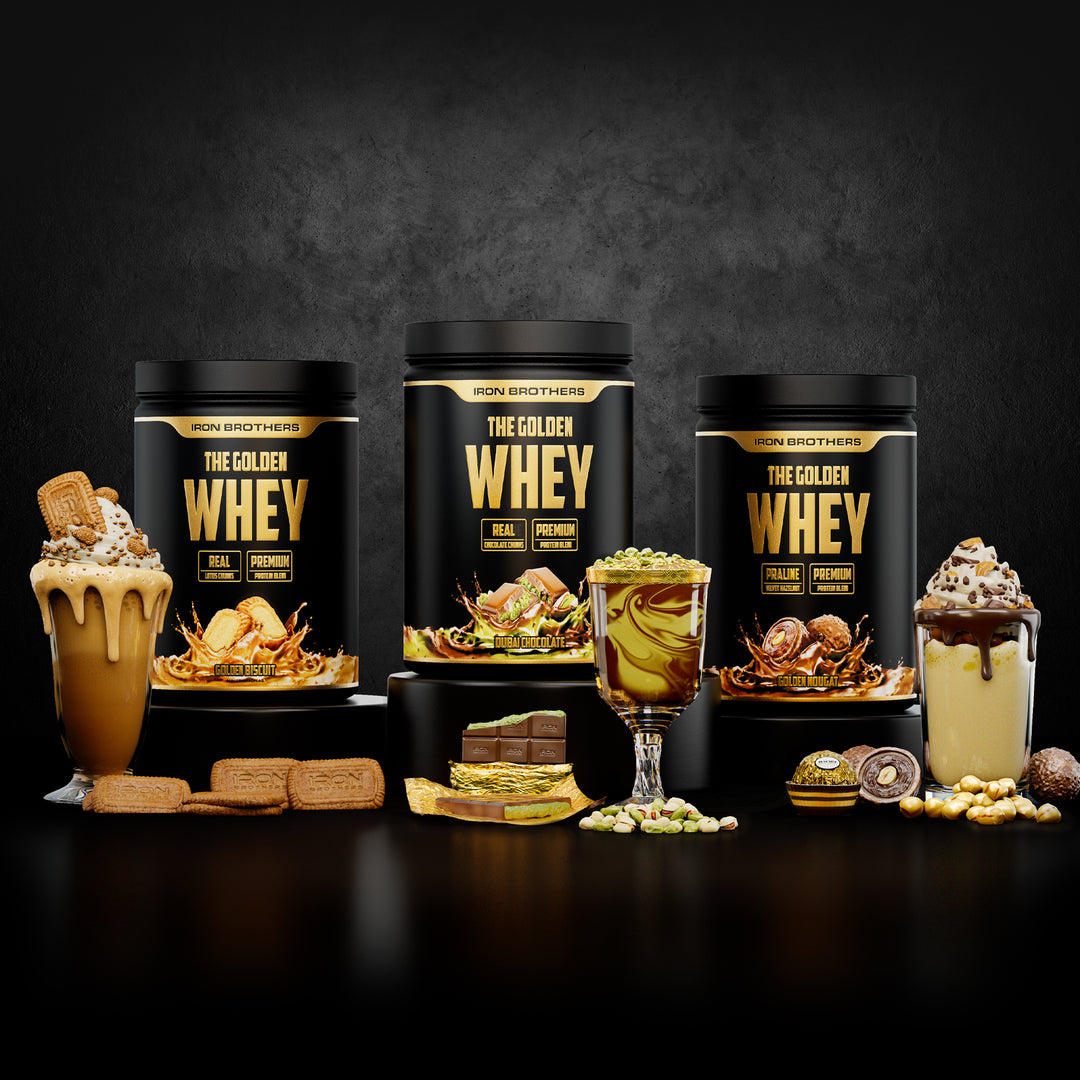 The Golden Whey von Iron Brothers - Dubai Chocolate, Golden Biscuit und Golden Nougat nut bei der Marke Iron Brothers