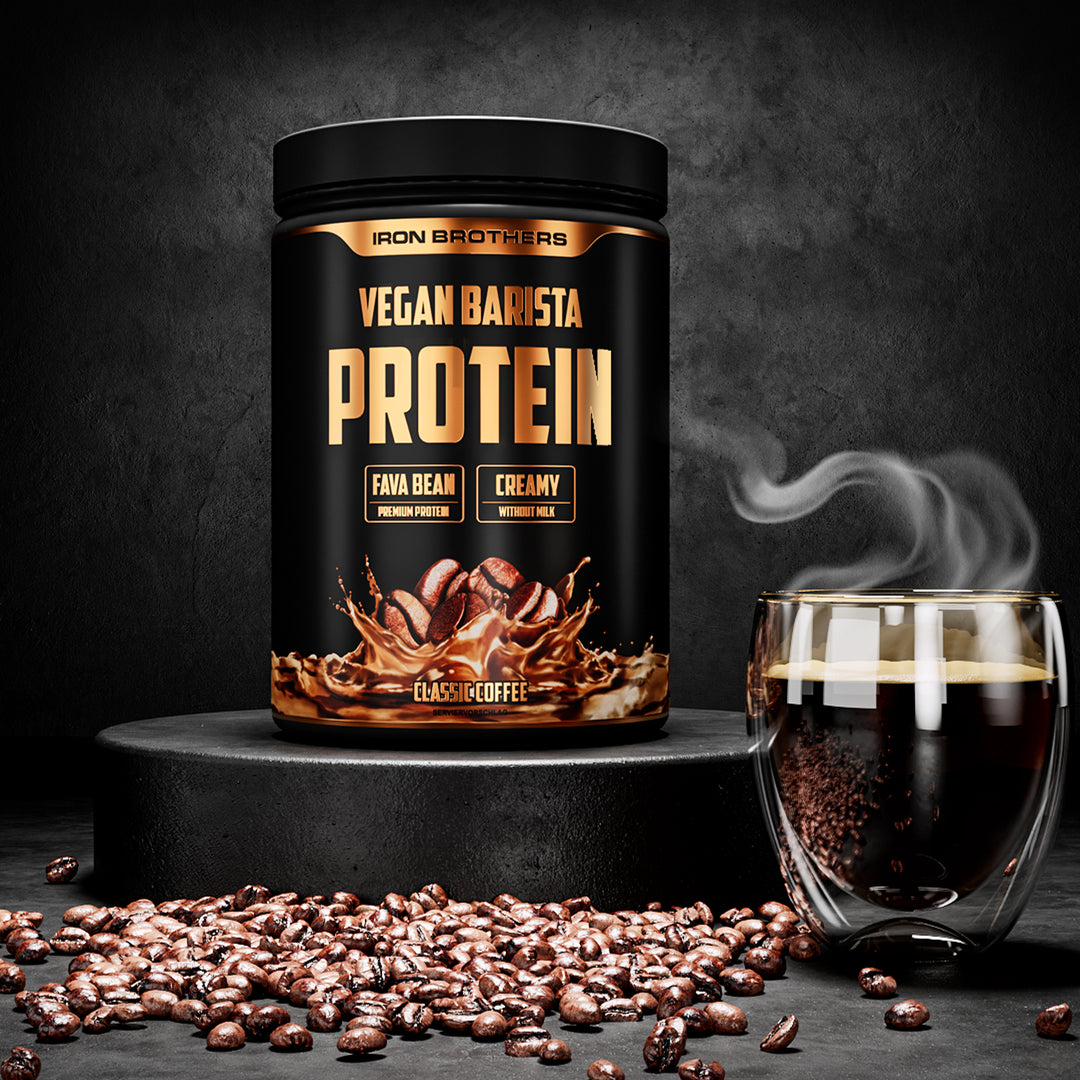 Vegan Barista Protein von Iron Brothers - Veganes Kaffee Protein aus Fava-Bean